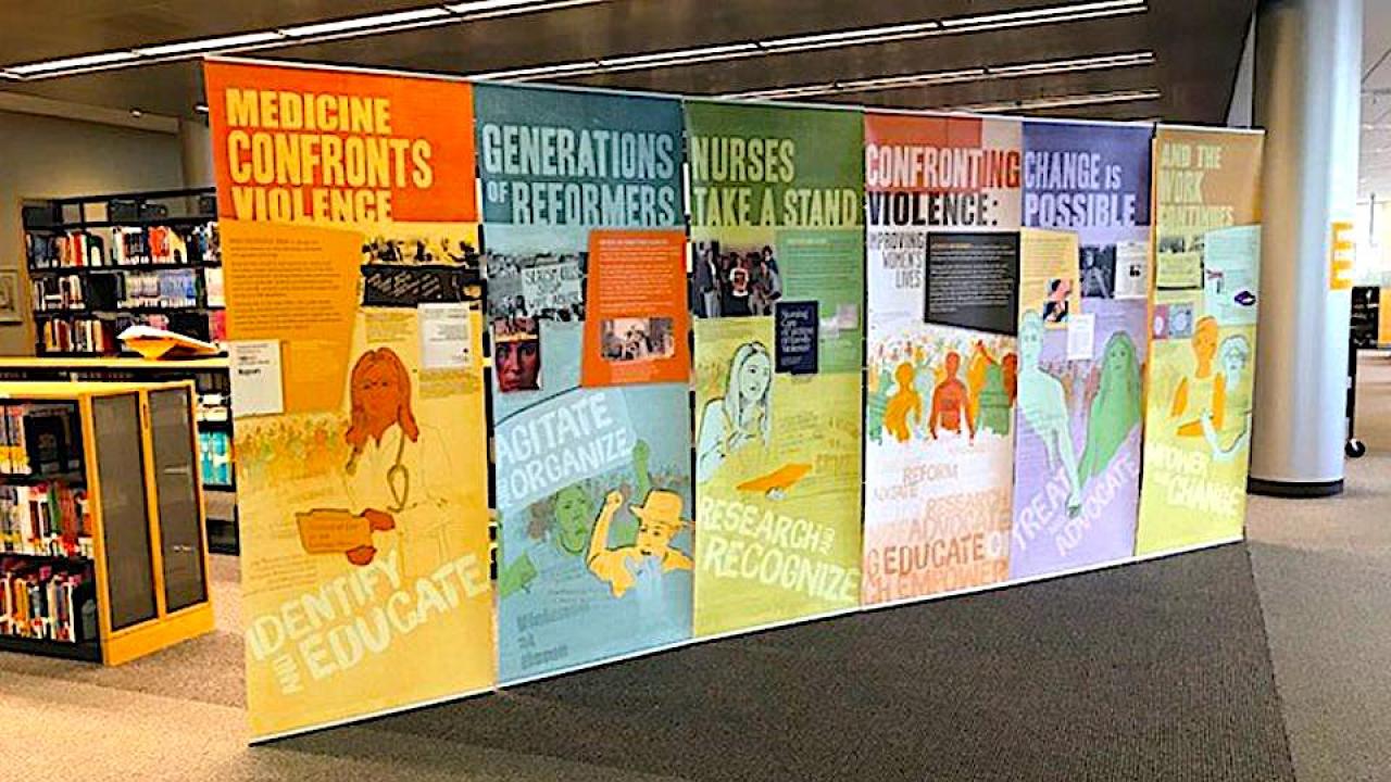 banner display at Blaisdell library