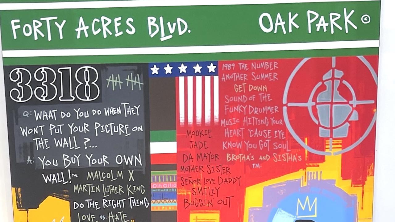Vibrant mural celebrating Oak Park