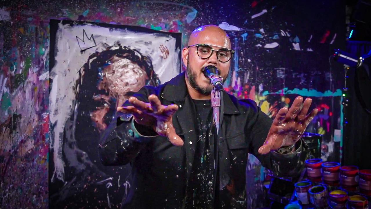 Performance Painter David Garibaldi painted Kendrick Lamar for QAS