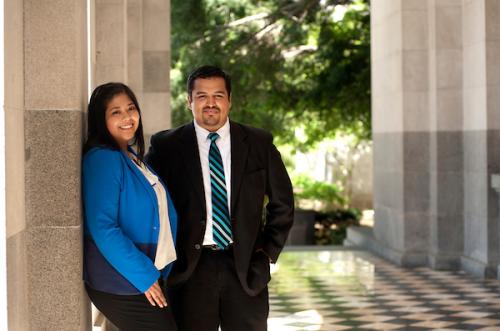 Two student interns at the state capitol