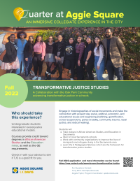 Transformative Justice Studies in Sacramento flyer